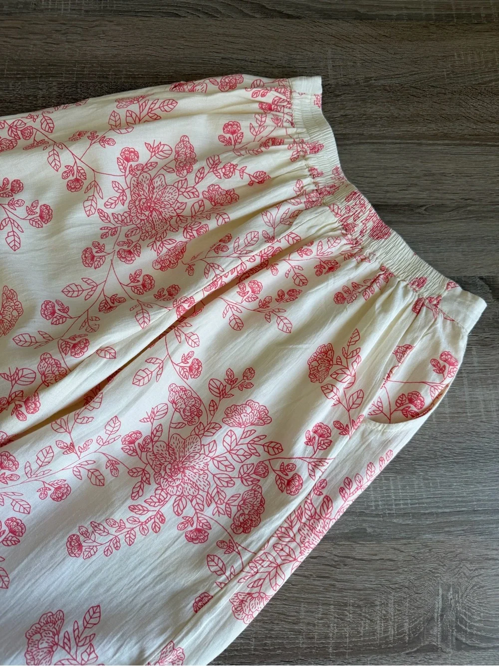 Max Linen Blend Wide Leg Straight Fit Floral Print Palazzos Casual Pants XL